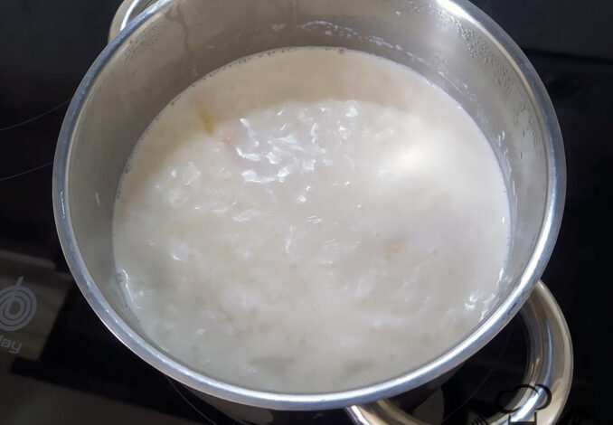 cocción de arroz con leche